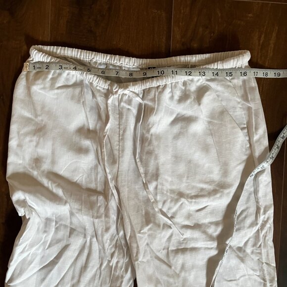 NWT White wide leg travel vacay linen pants resort tropical beach - Picture 8 of 10